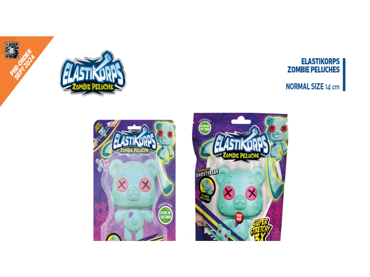 Elastikorps zombie peluche normal sizenormal size 14cm flowpack