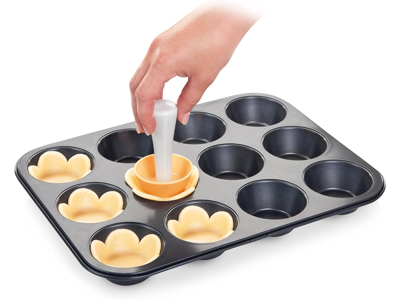 Tartellette bianco e giallo in plastica Tescoma Delicia