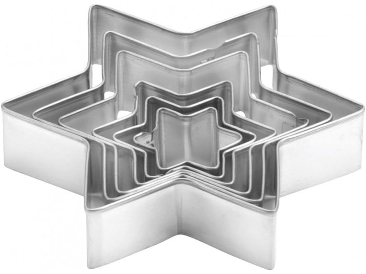 Tagliabiscotti Stella in acciaio 6 pezzi da 25 a 9 cm Tescoma Delicia