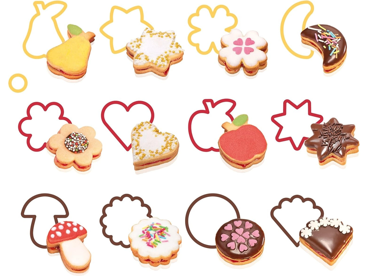 Tagliabiscotti Tradizionali di 4 e 5 cm 13 pezzi Tescoma Delicia