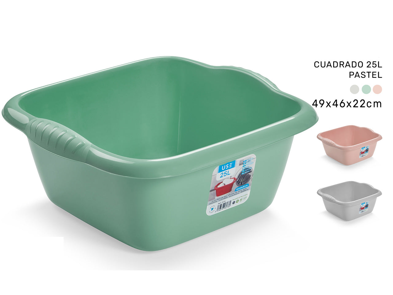 Bacinella quadrata 25l pastel