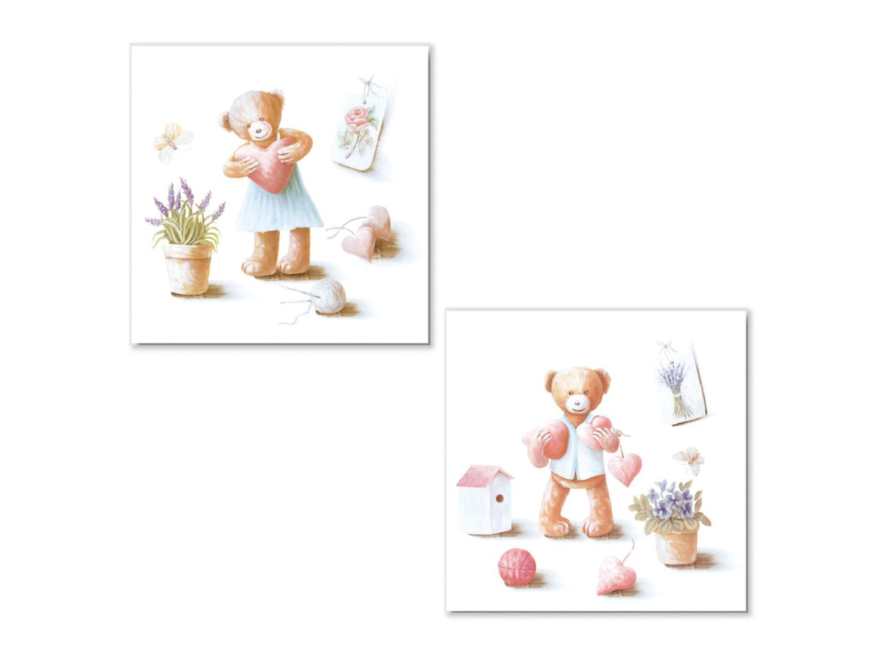 Quadro con orsetti 25,4x25,4x3cm in 2 assortimenti