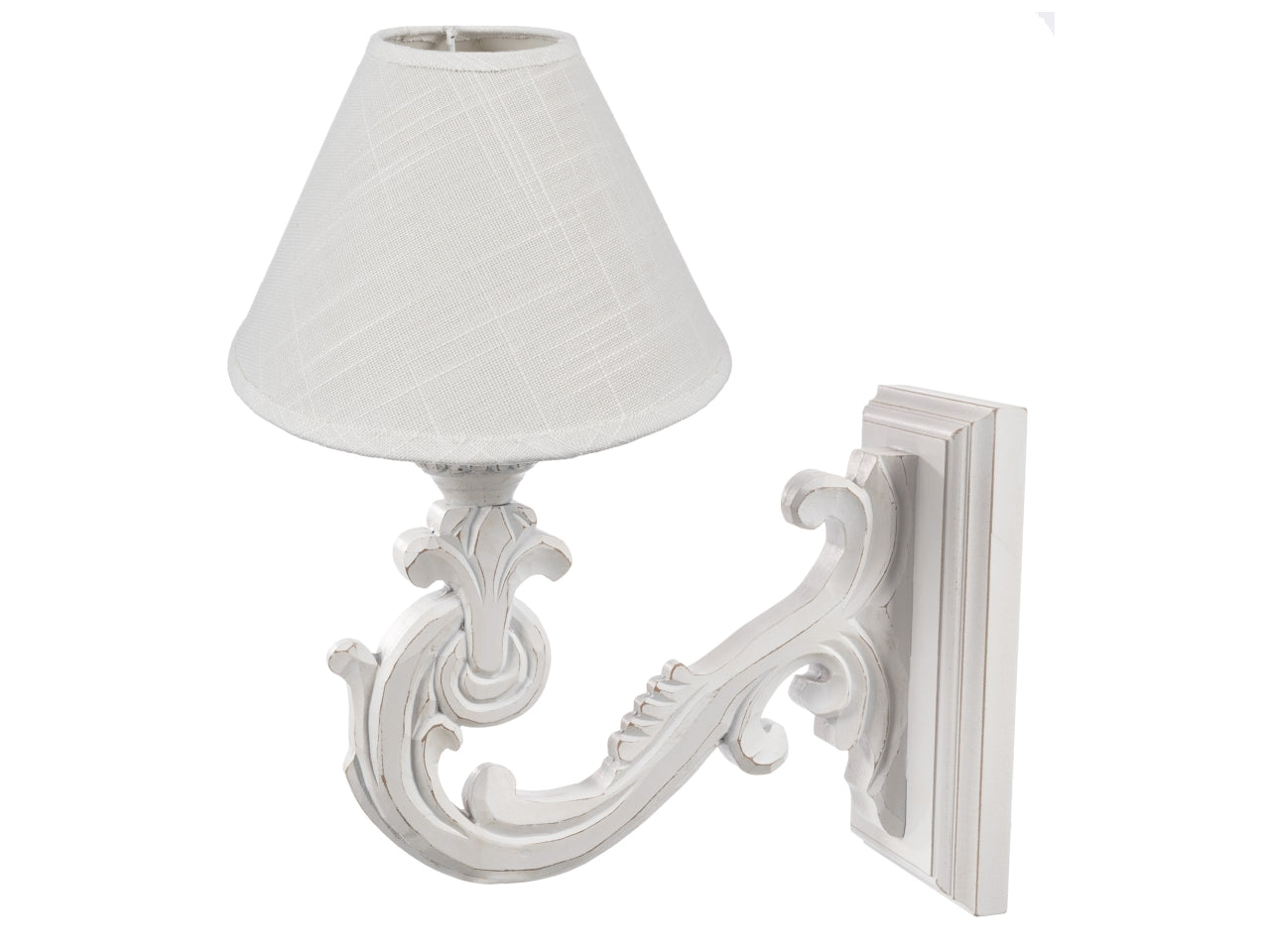 Applique legno bianco, stile shabby chic 38 cm - Coccole di Casa