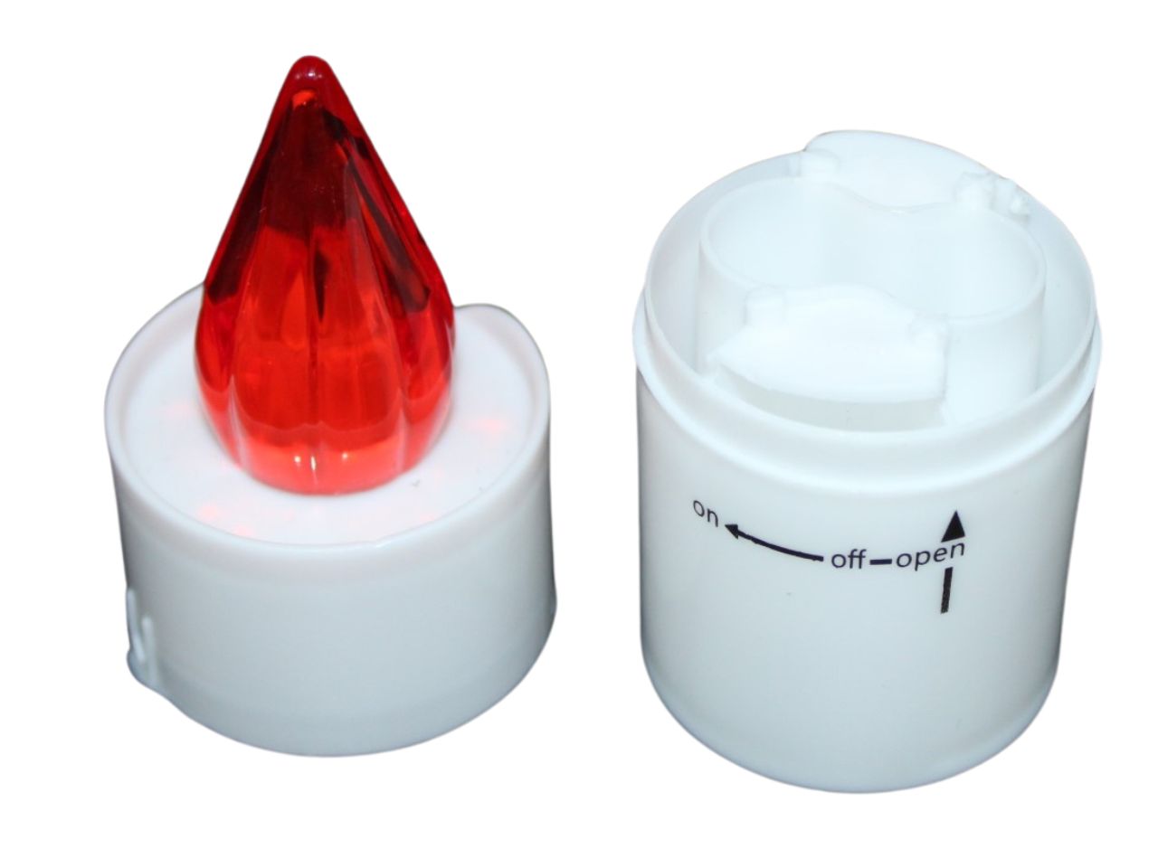 Lumino votivo led a batterie dimesioni 10,5x4,2cm, effetto fiamma che arde