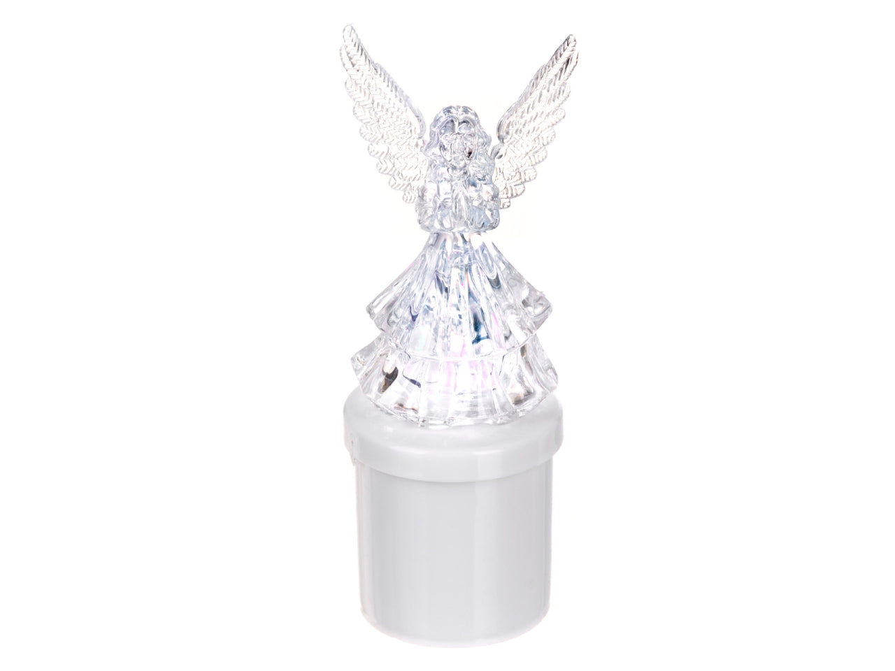 Lumino elettrico con angelo illuminato a batterie h.16,9xl.6,2cm