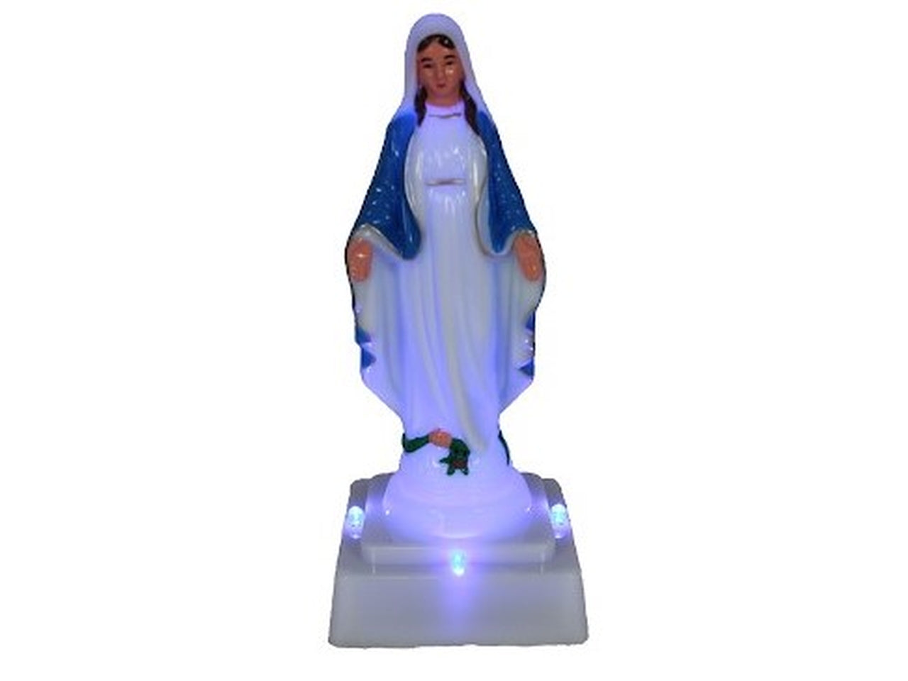 Statuina madonna luminosa a led a batterie, h.21x7,3x7,8cm