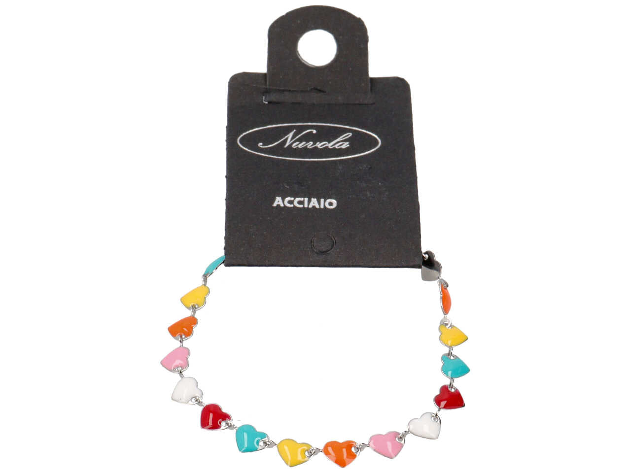 Bracciale con cuoricini multicolor