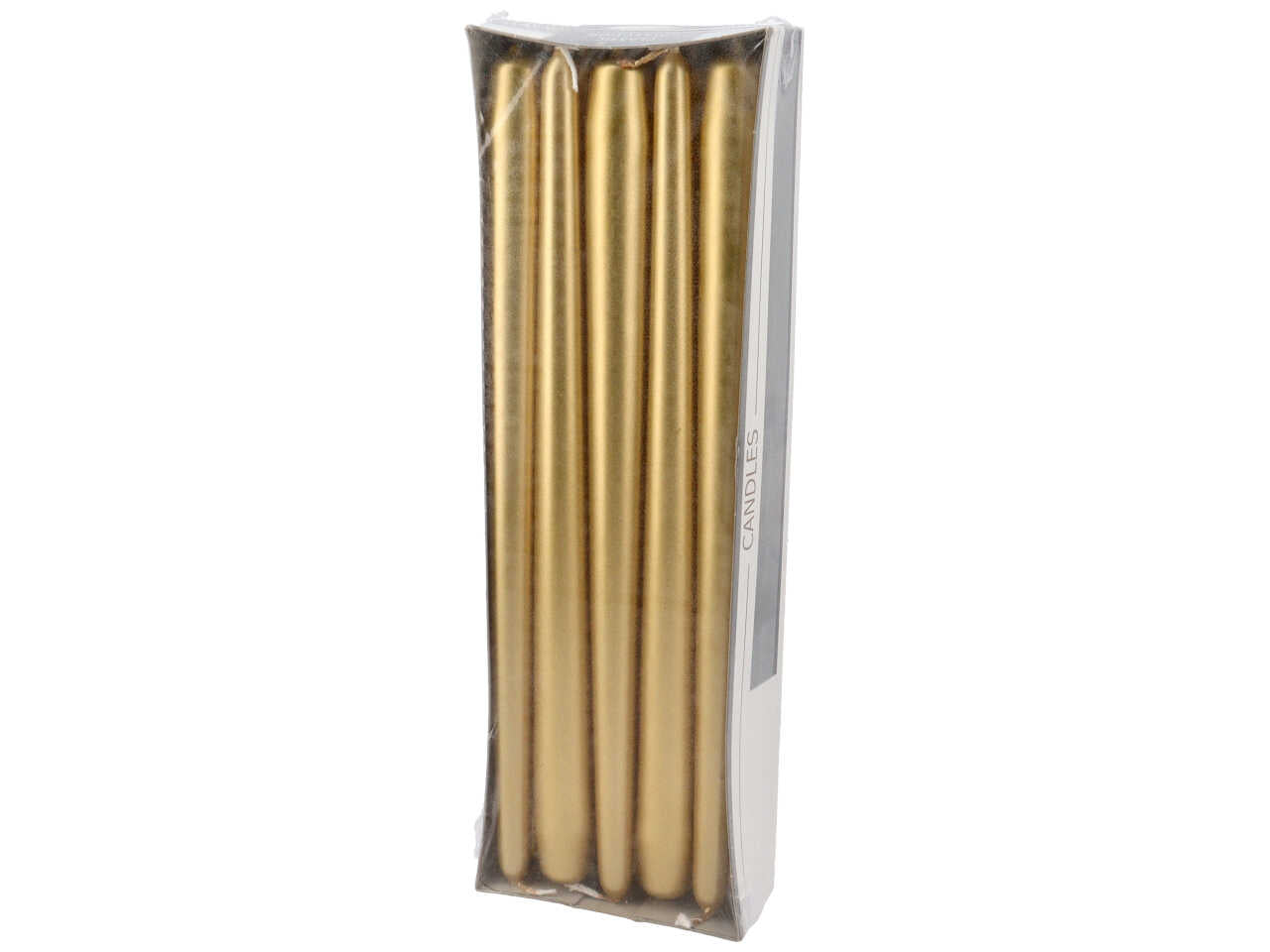 Candela conica 290/22 10pz metallica oro