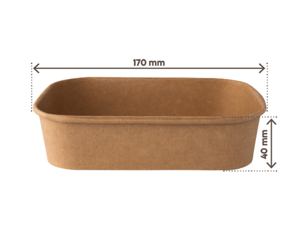 Bowl rettangolare 500 ml di carta avana - la confezione contiene 50 pezzi