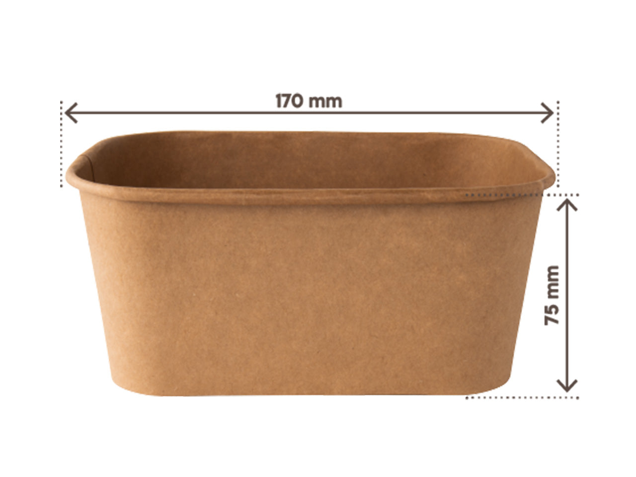 Bowl rettangolare 1000 ml di carta avana - la confezione contiene 50 pezzi