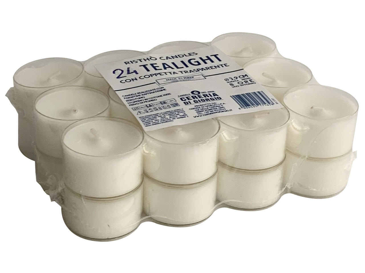 Candela tealight 3,9x6,5cm confezione da 24pz