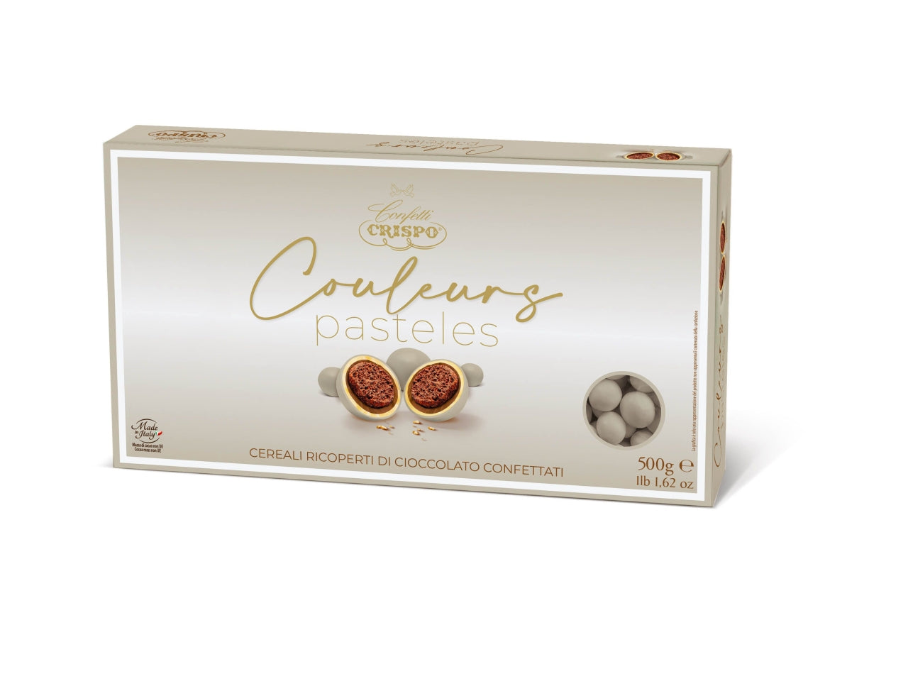 Couleurs pasteles palline di cereali ricoperti di cioccolato colore tortora gr.500