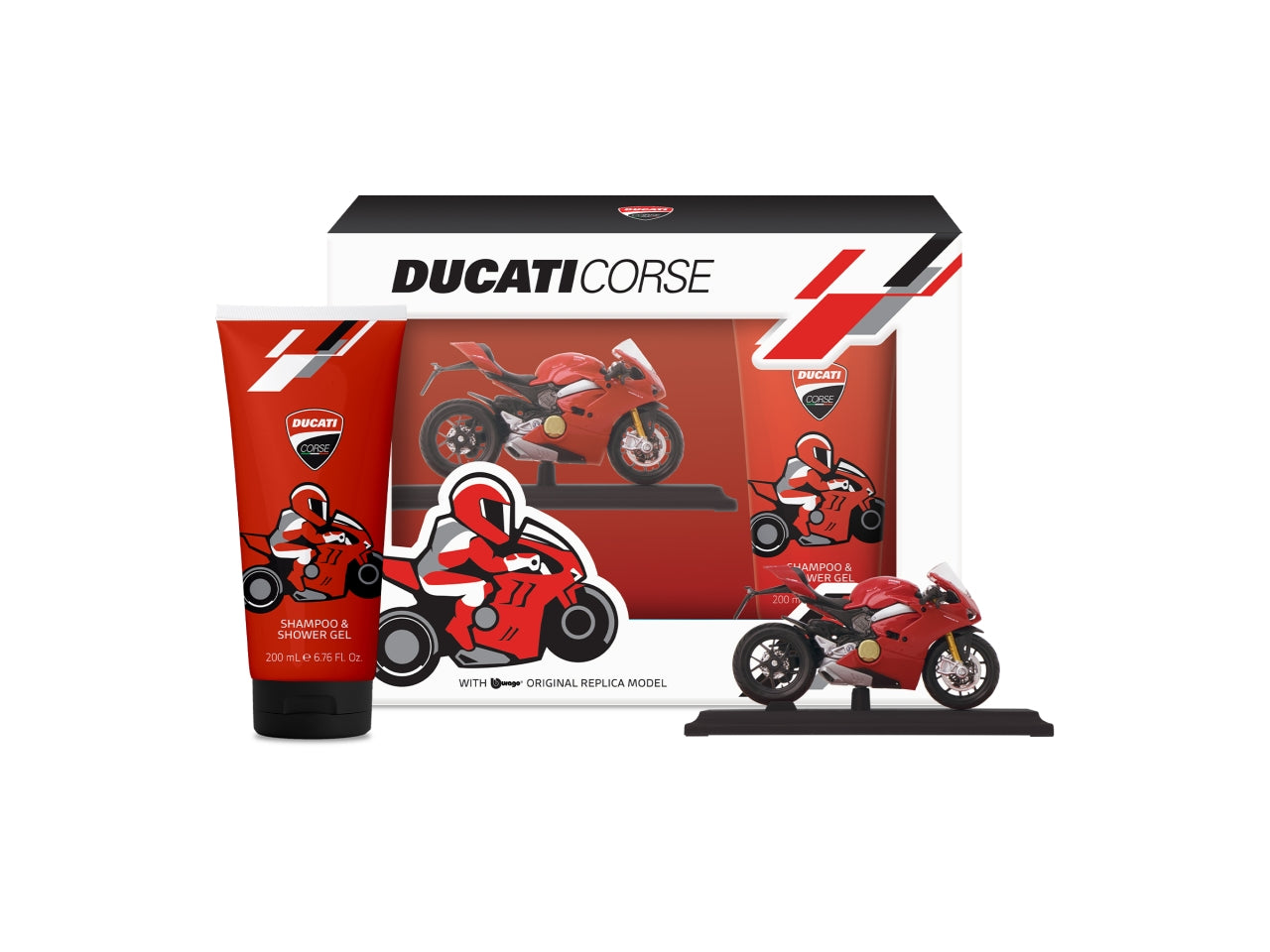 Ducati corse kids gift set composto da mini moto Panigale e shower gel 200ml