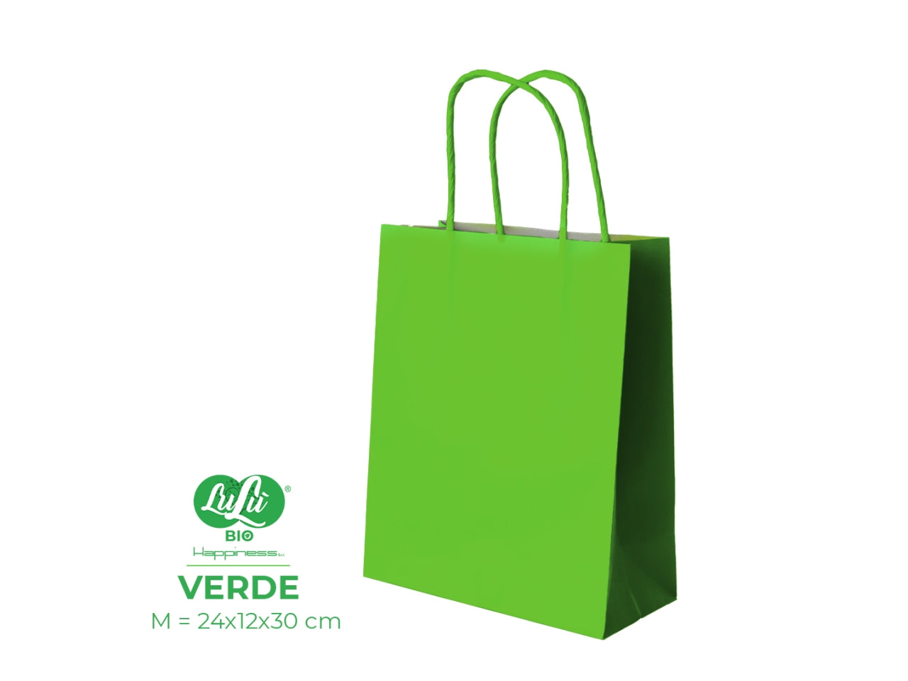 Busta di carta verde 36x12x43 cm