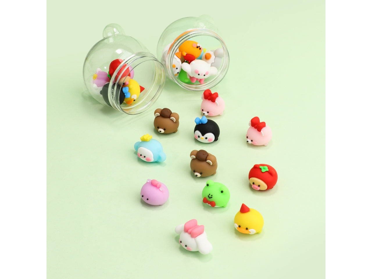 Gommine 3d alta qualita' set 12 pz in boule animal