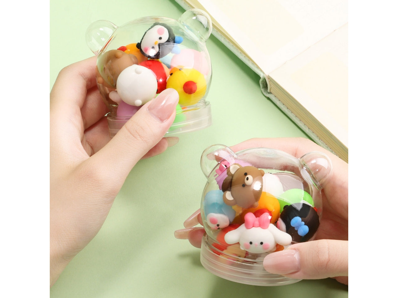 Gommine 3d alta qualita' set 12 pz in boule animal