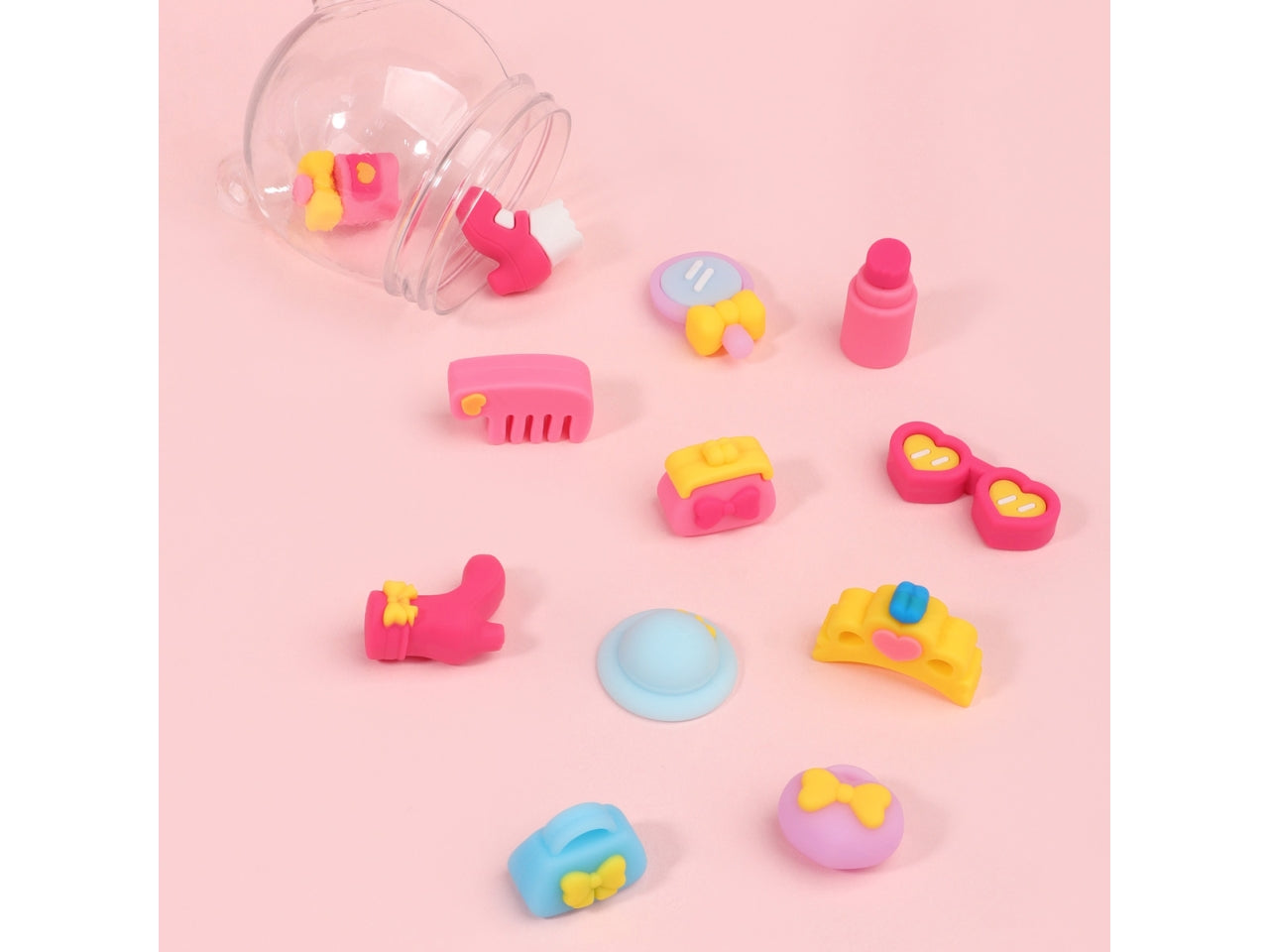 Gommine 3d alta qualita' set 12 pz in boule make up