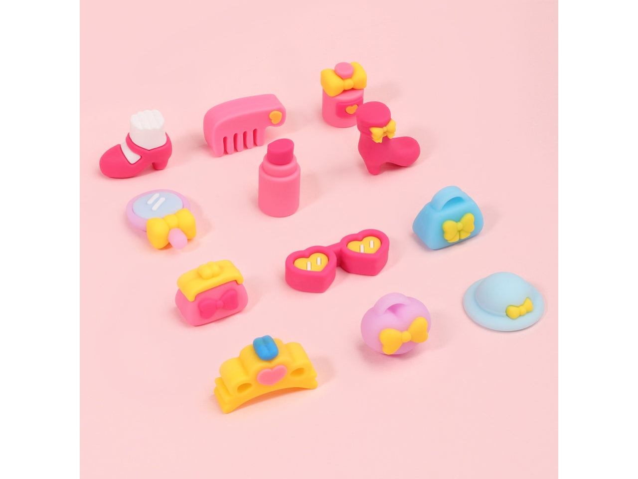 Gommine 3d alta qualita' set 12 pz in boule make up