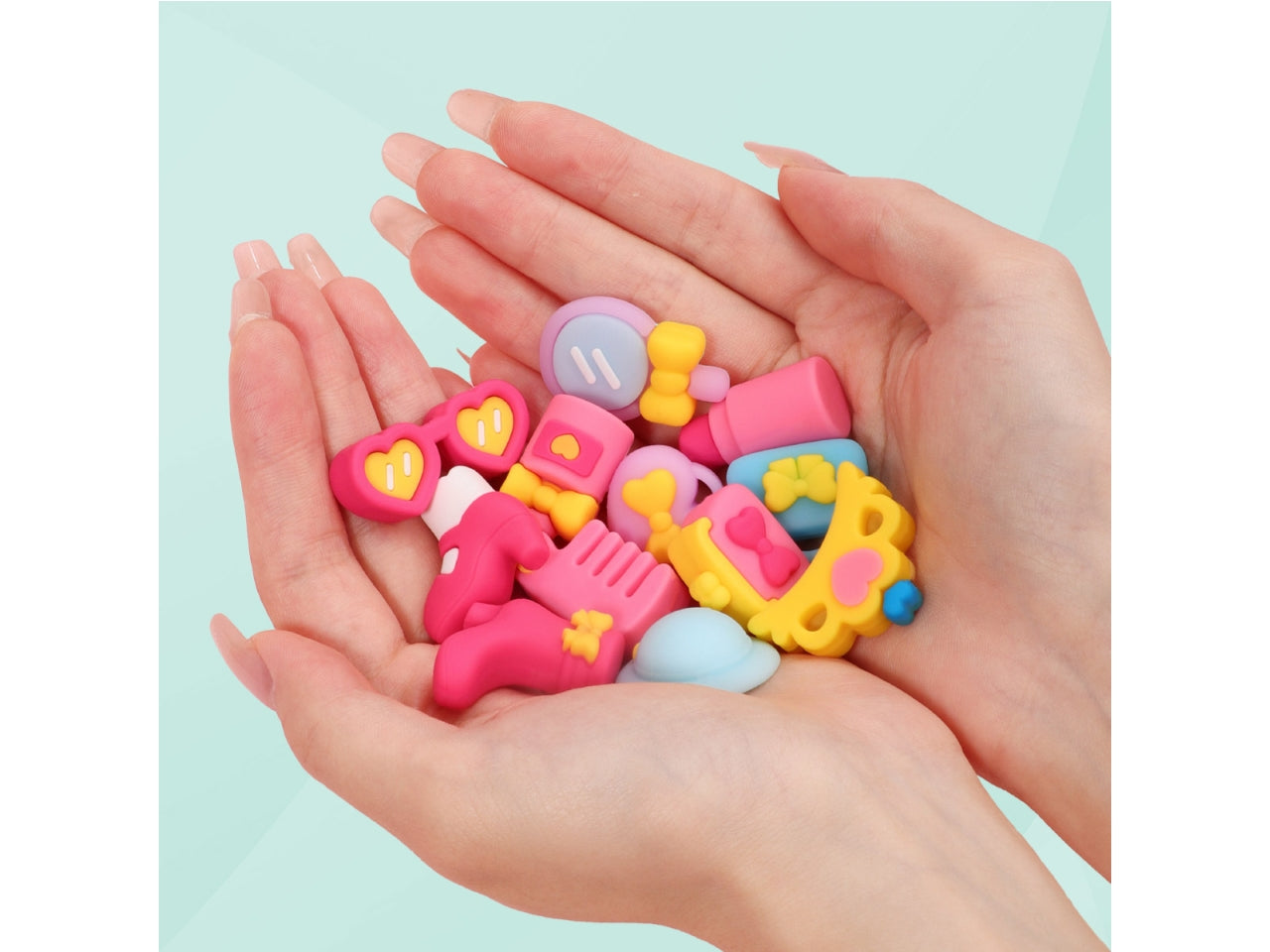 Gommine 3d alta qualita' set 12 pz in boule make up