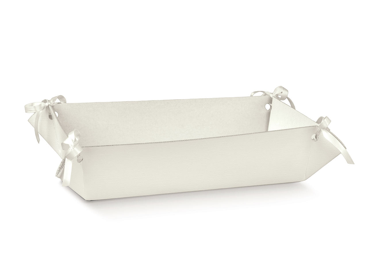 Fibra bianca vassoio con fondo 41x33x8cm