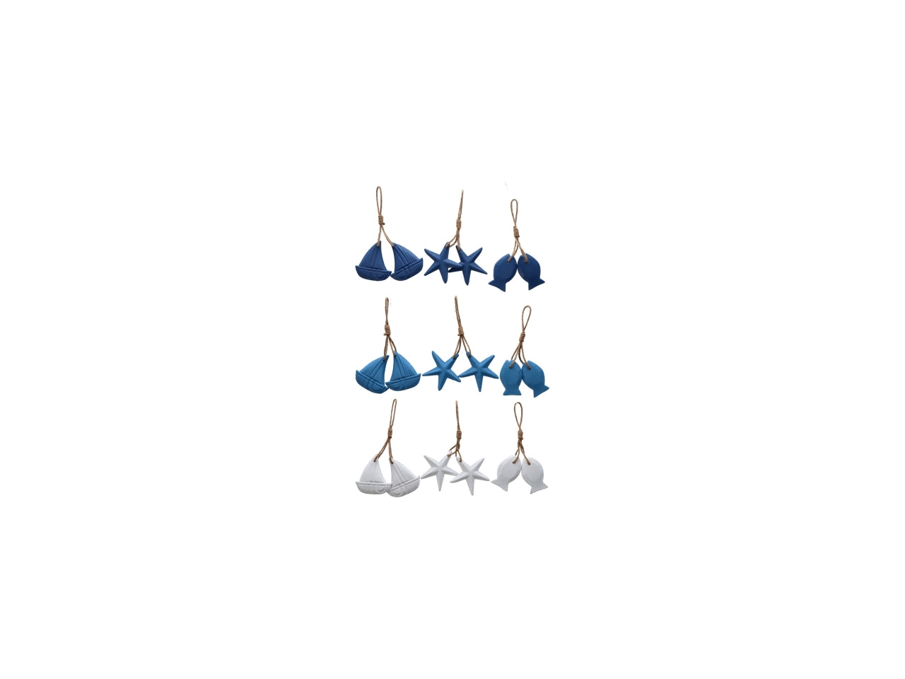 Decorazione marina da appendere in mdf 6,5x17 cm in 3 assortimenti