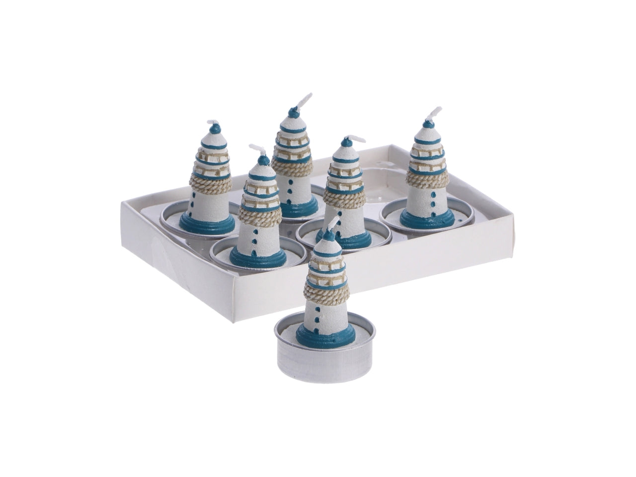 Segnaposto candela faro set da 6 candele d4xh5,5 cm in 2 assortimenti