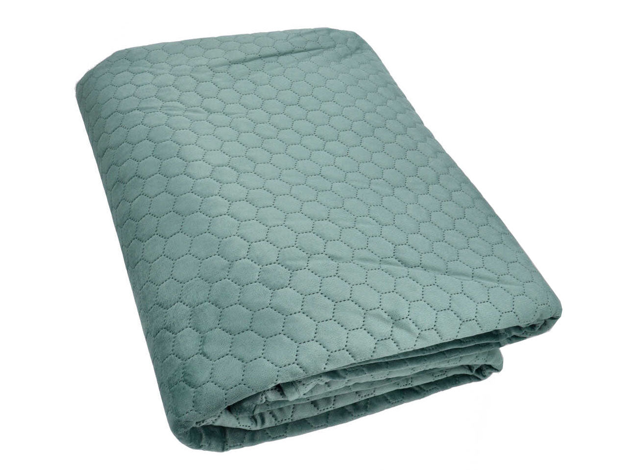 Exagon quilt velluto t.u. per letto a 2 piazze verde