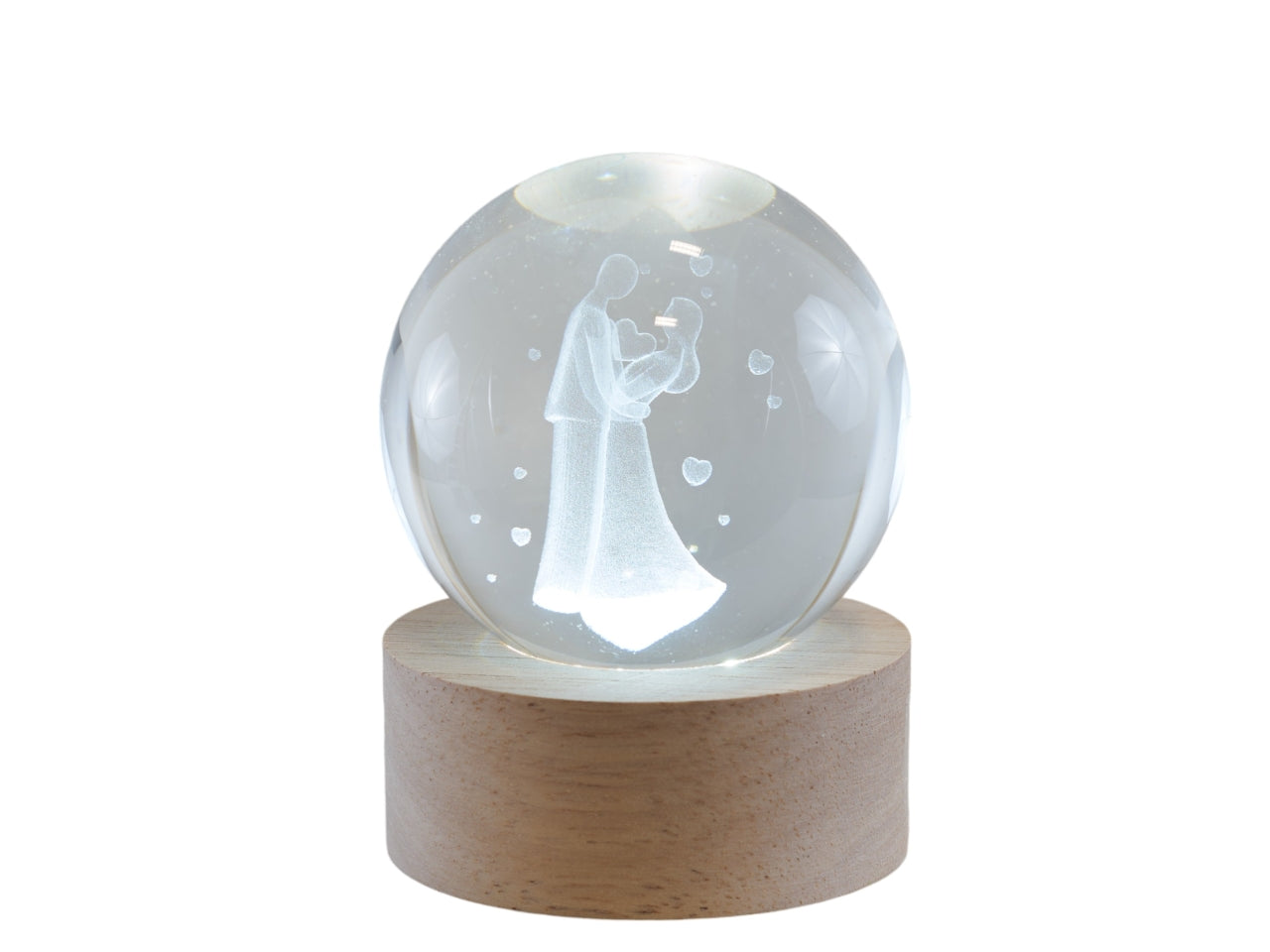 Lampada globo coppia sposi con base 6x6x8 cm