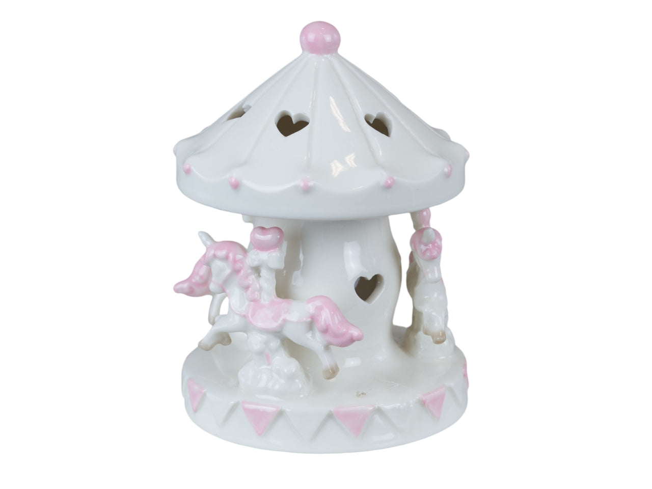 Giostrina led cavallini rosa grande 9,3x9,3x12,3 cm