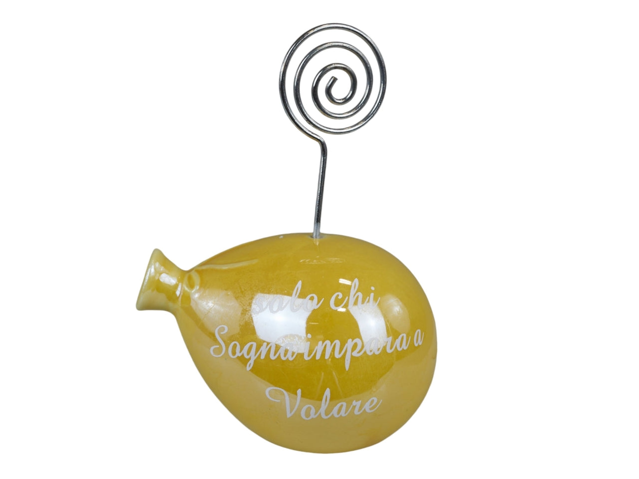 Palloncino con clip giallo perlato con frase