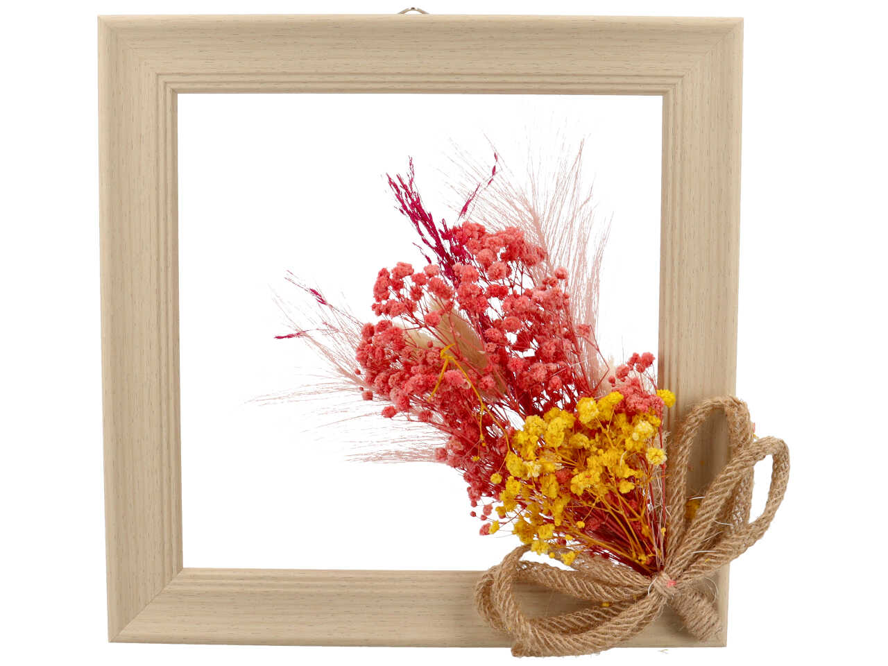 Quadro con nebbiolina 25x25x6cm di colore rosa antico