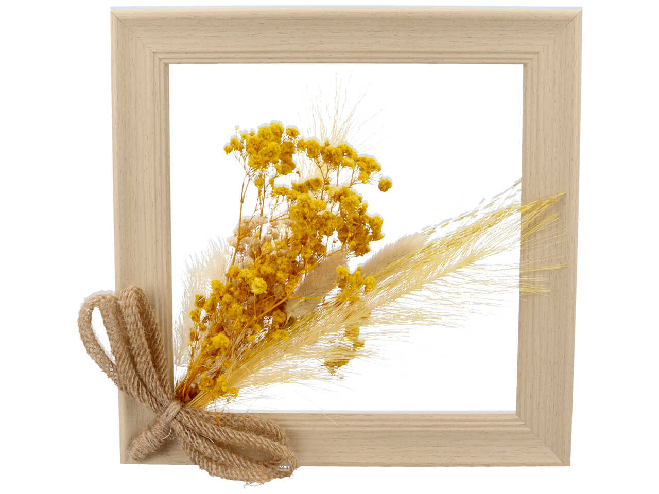 Quadro con nebbiolina 25x25x6cm di colore panna