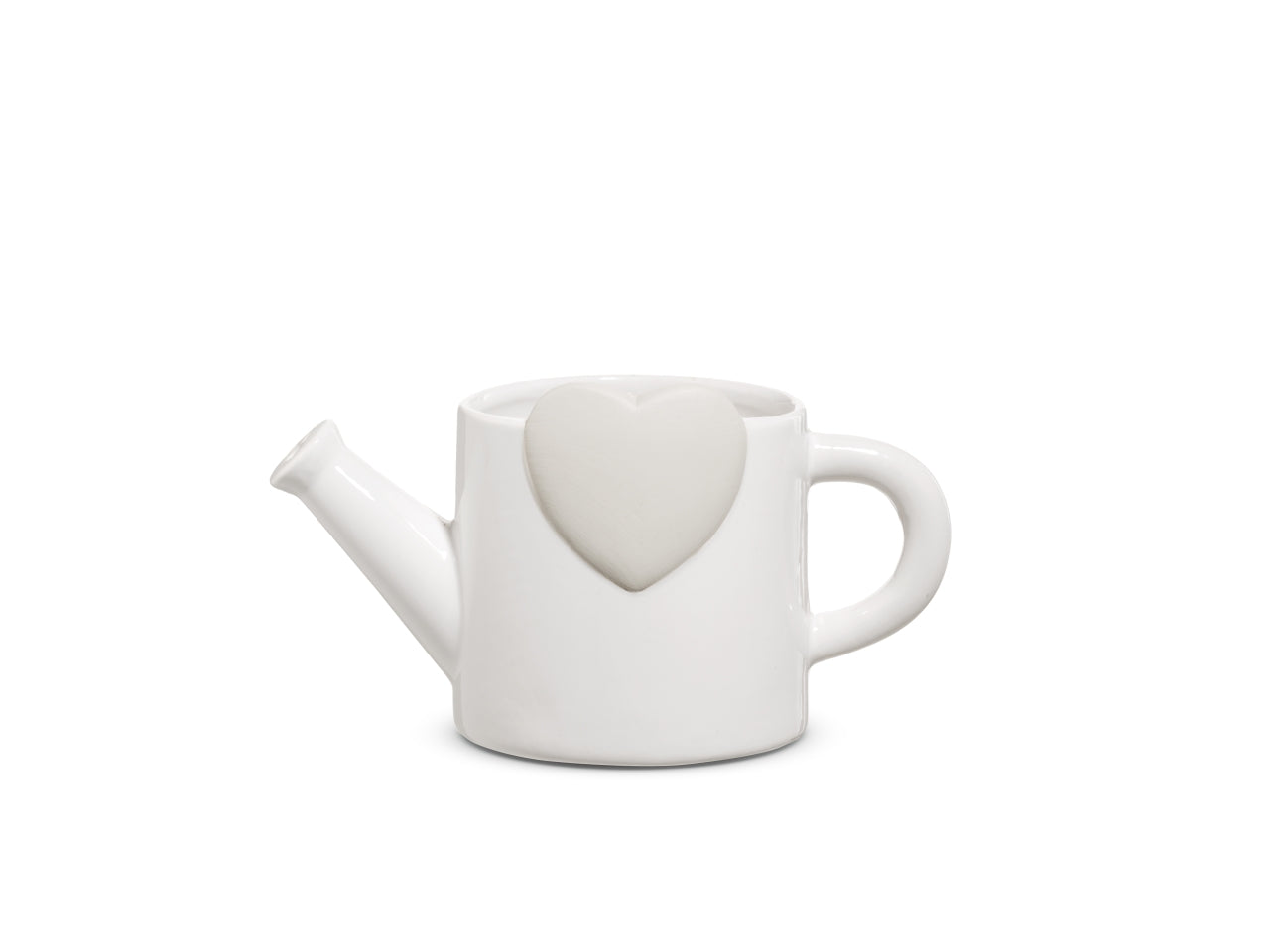 Annaffiatoio 9xd.15,5xh 8 cm di colore bianco lucido