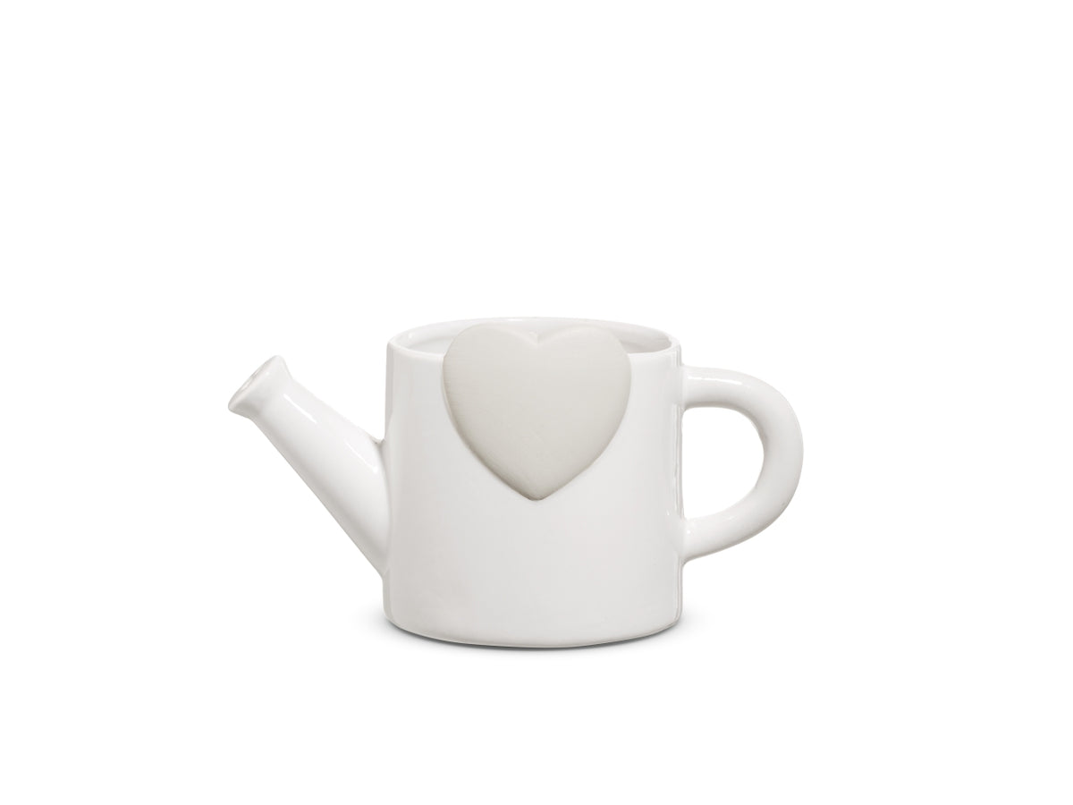 Annaffiatoio 9xd.15,5xh 8 cm di colore bianco lucido