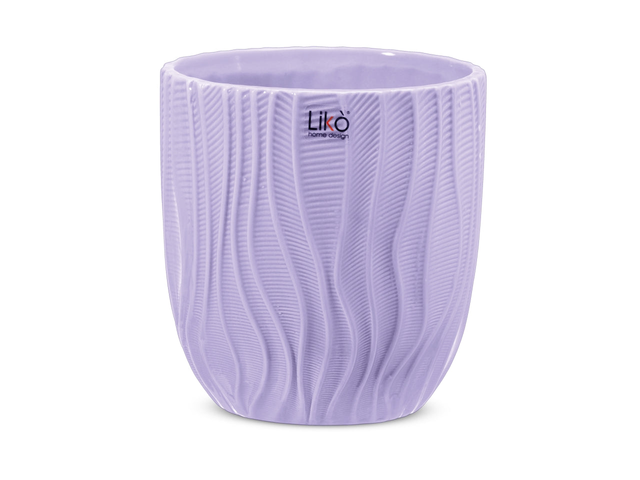 Vaso cache pot antigua d.13xh 14cm di colore lilla lucido