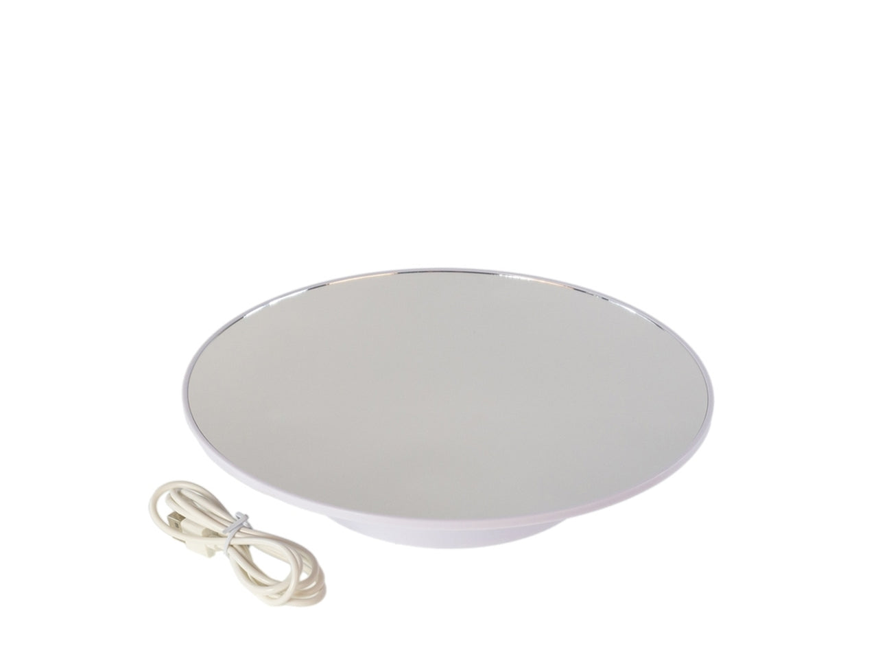 Base girevole con specchio d.32cm portata 10kg abs di colore bianca