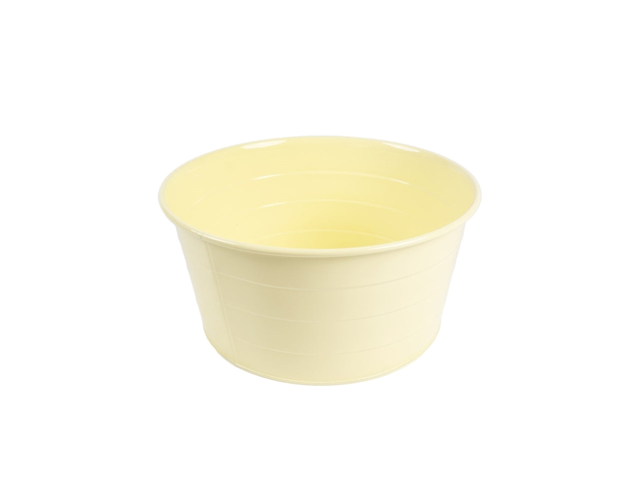 Cache pot in metallo d.28x14cm di colore giallo