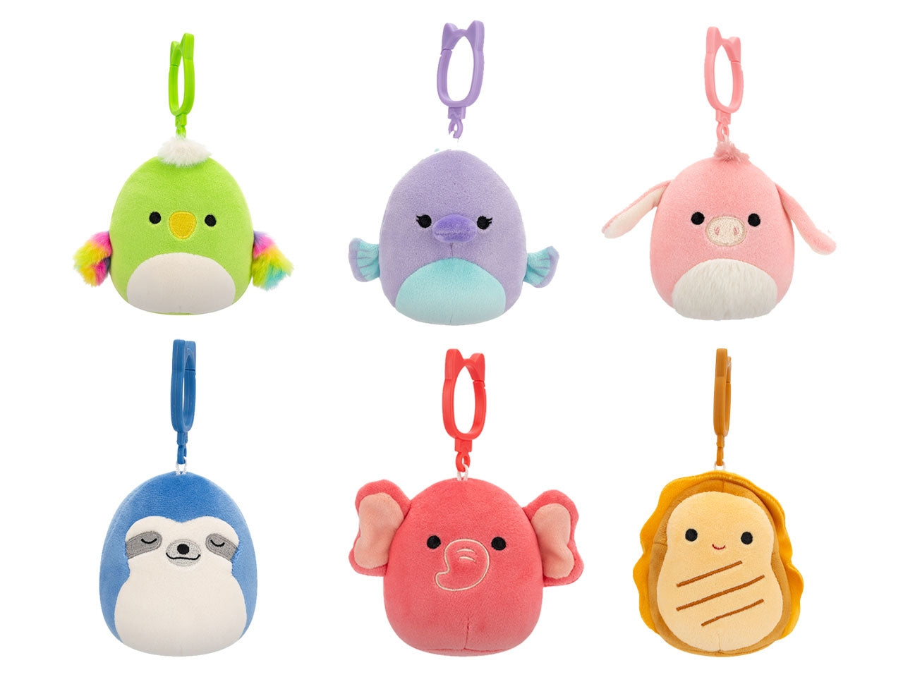 Peluche squishmallows personaggi clip on 10cm