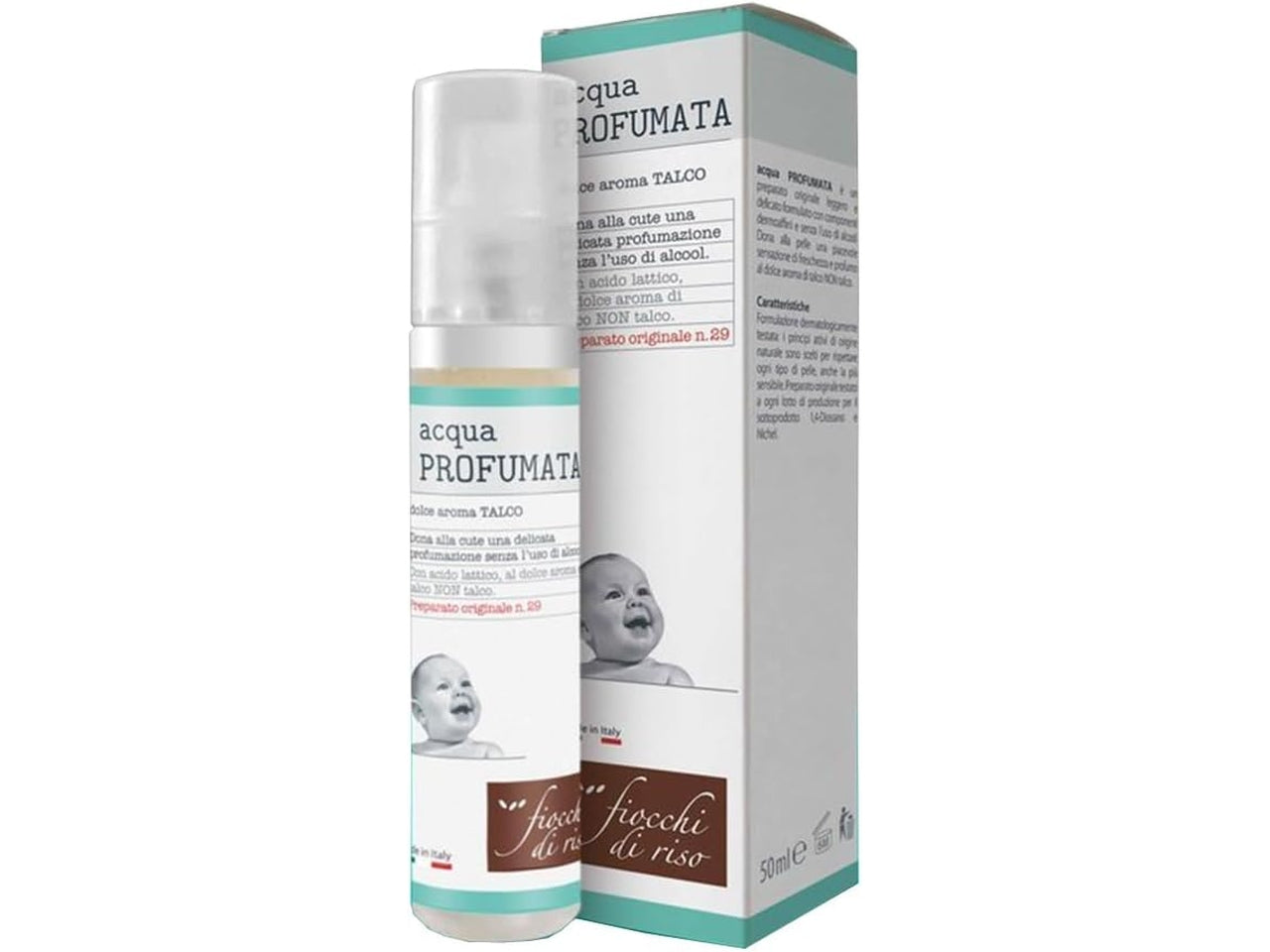 Acqua profumata talco 50ml con azione rinfrescante