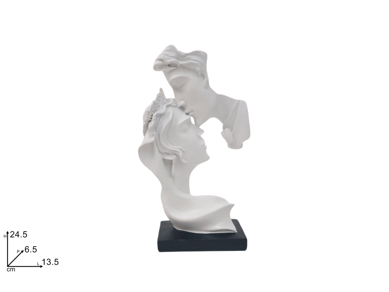 Statua coppia bacio bianco