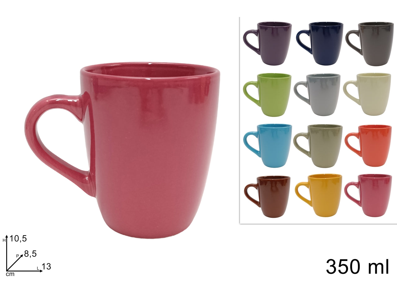 Tazzone mug in ceramica 350ml 12 varianti di colori