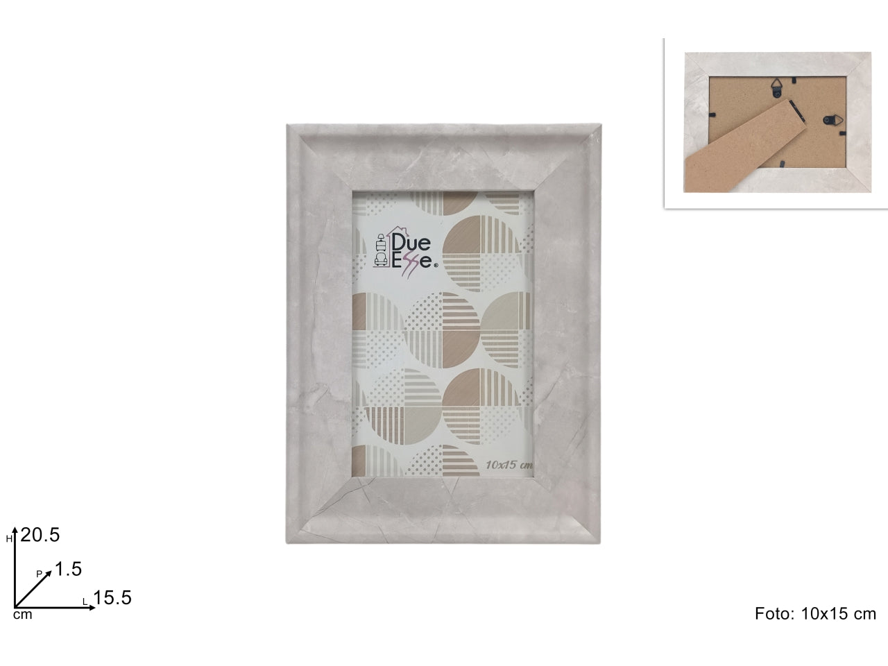 Portafoto in legno effetto marmo 10x15cm