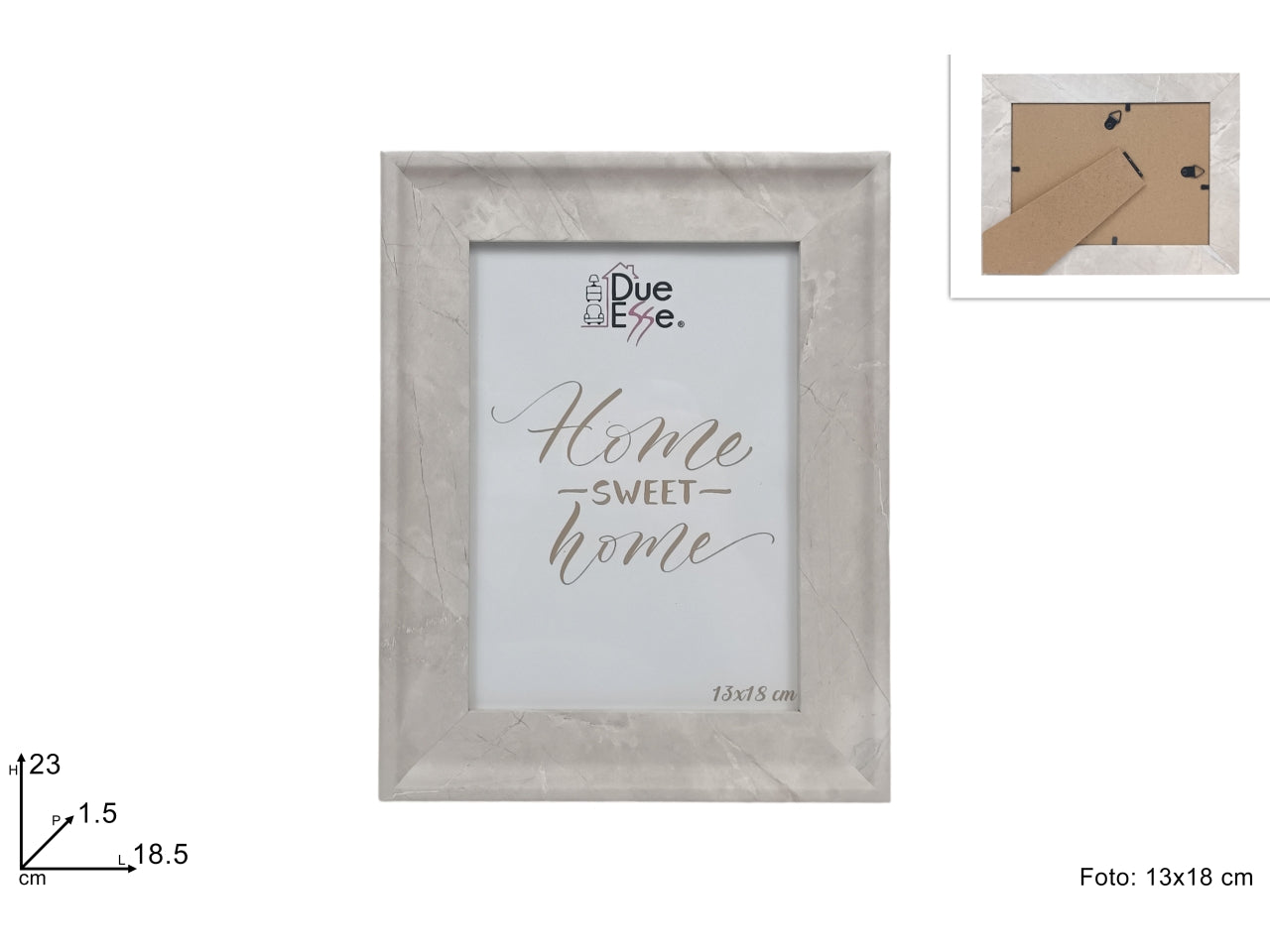 Portafoto in legno effetto marmo 13x18cm