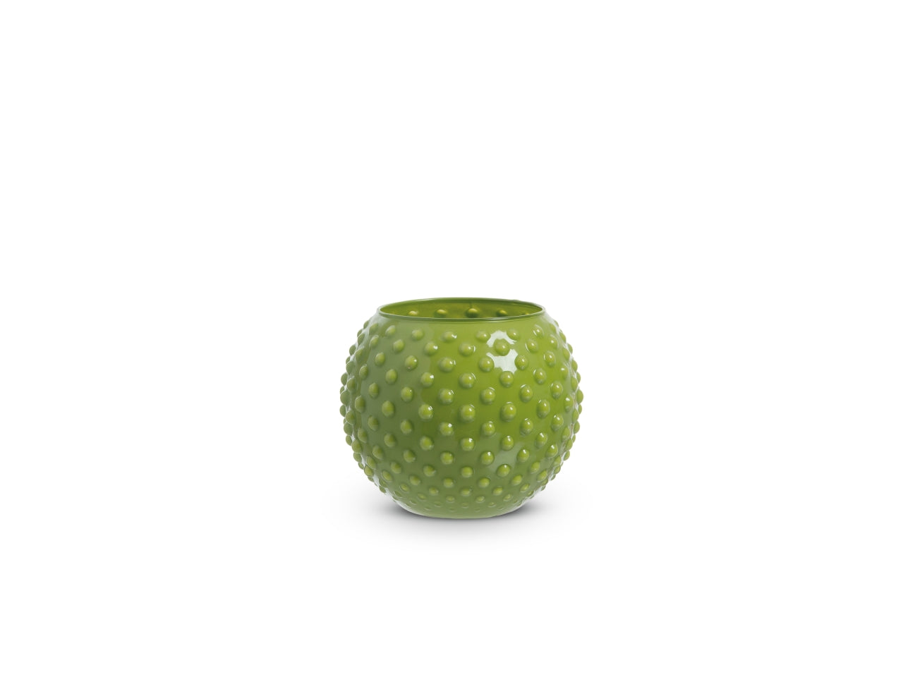 Vaso sfera con decoro a pois h.7 xd.10 cm kiwi basic