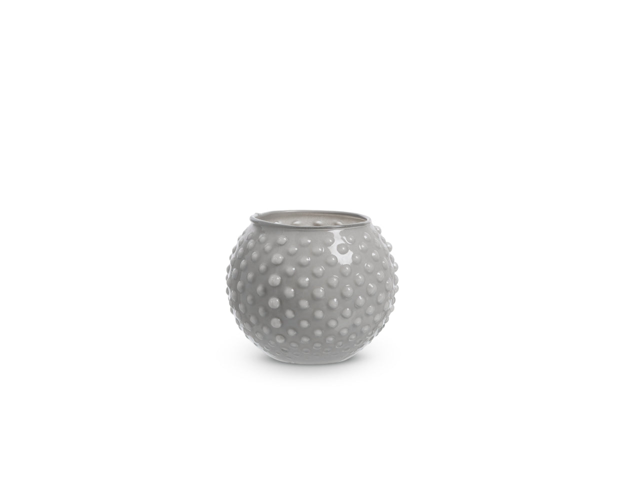 Vaso sfera con decoro a pois h.10xd.12 cm grigio basic