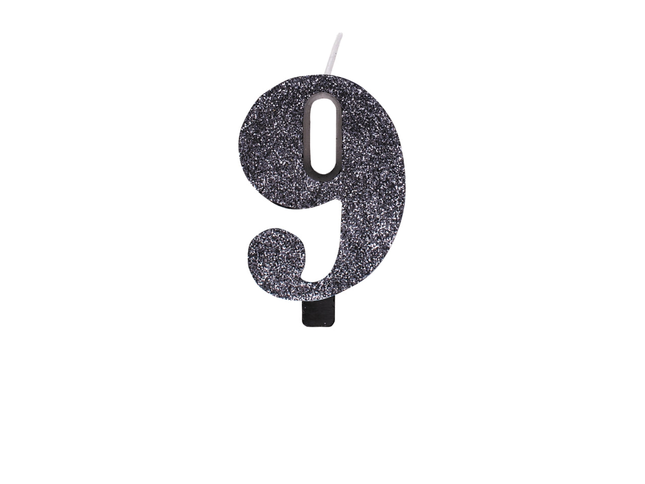 Candelina bio glitter n 9 cm 9,5 nero