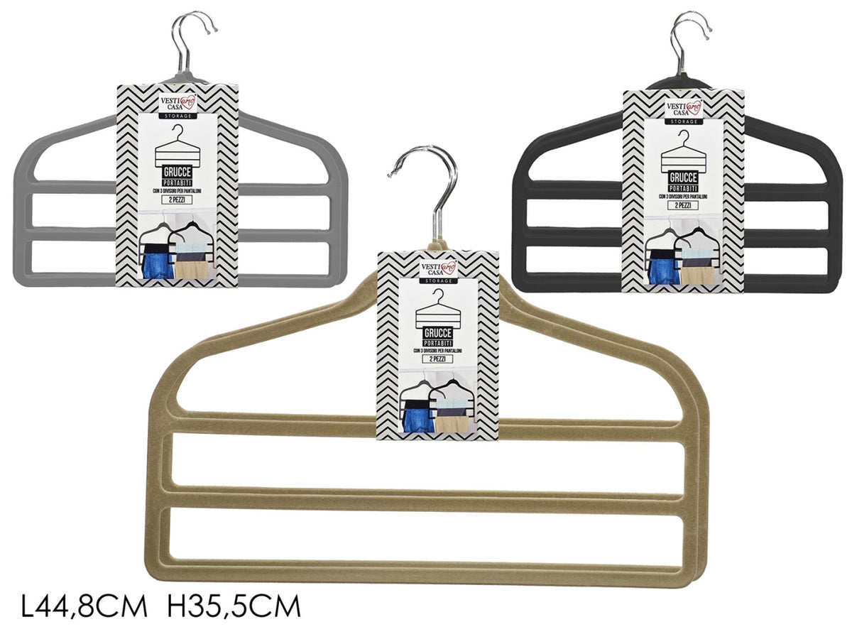 Grucce con appendi pantalone set da 2 pz di colori assortiti