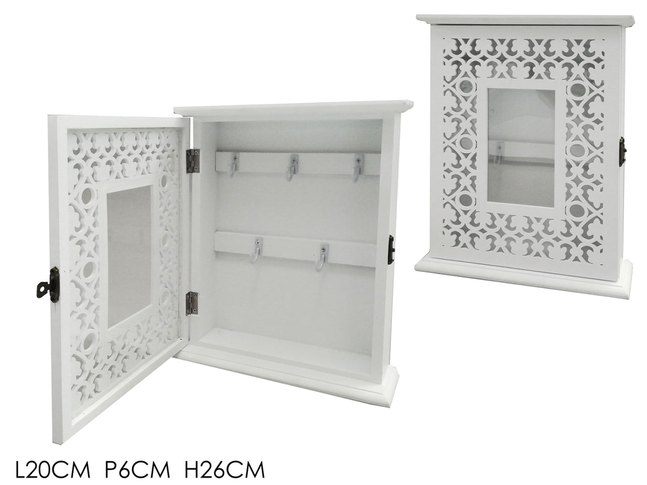 Portachiavi cassetta 5posti 20x6xh26 di colore bianco