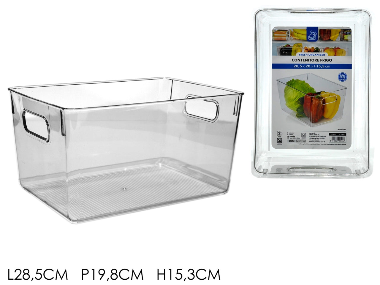 Contenitore salvaspazio per frigorifero 28,5x19,8x15,3cm