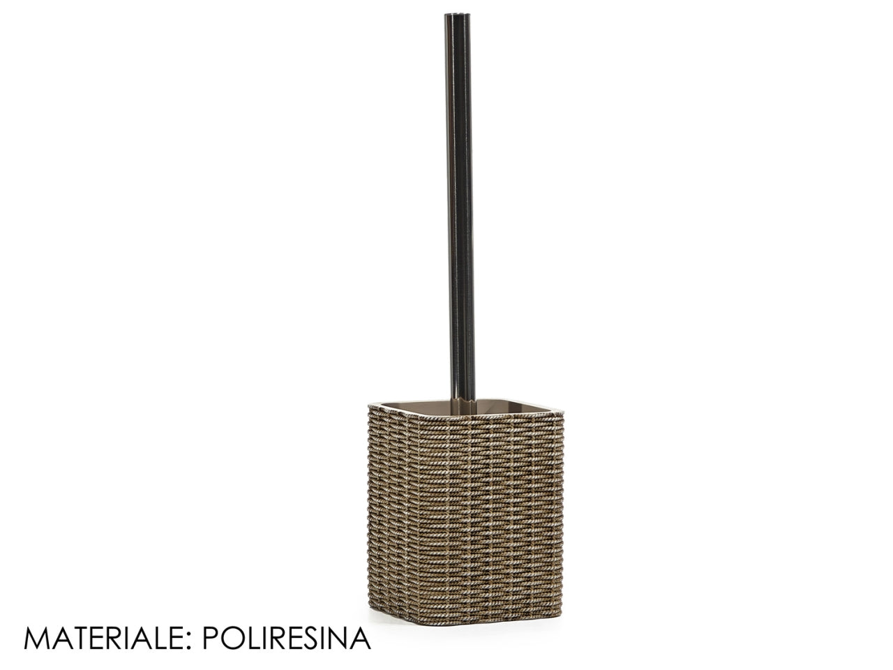 Portascopino di colore marrone chiaro con scopino